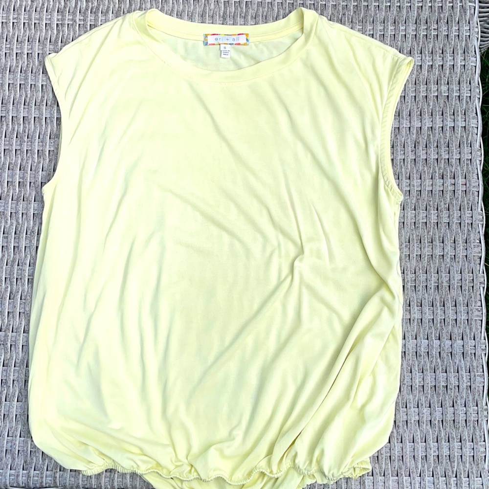 Eri + Ali yellow sleeveless blouse size Small